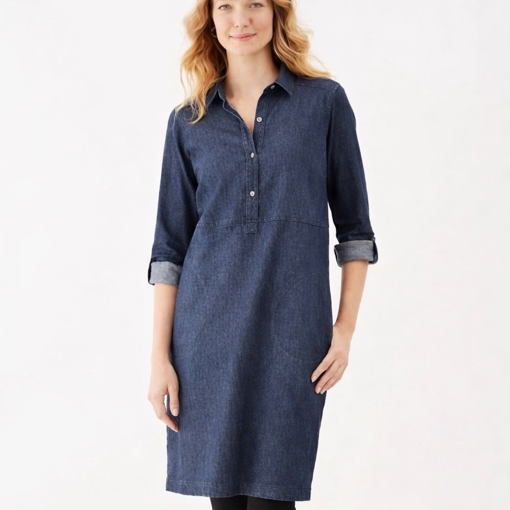 J. Jill Denim Chambray Blue Shirt Dress